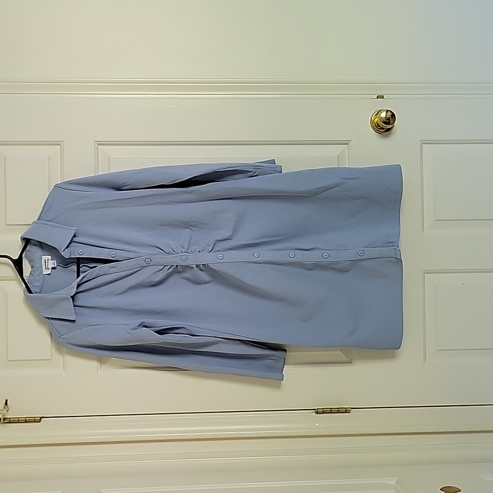Ruched front shirt dress
